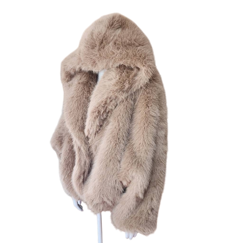 Laseti Luxurious Tan Faux Fur Coat (L) - Picture 4 of 8